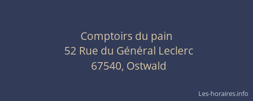 Comptoirs du pain