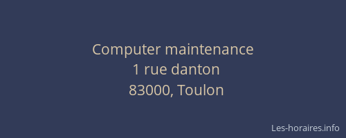 Computer maintenance
