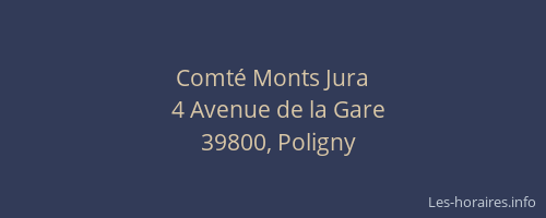 Comt&eacute; Monts Jura