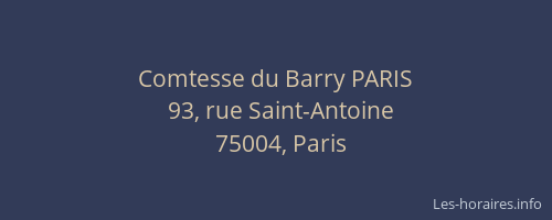 Comtesse du Barry PARIS