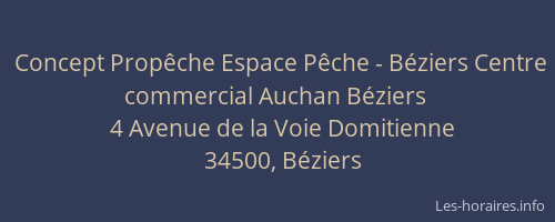 Concept Propêche Espace Pêche - Béziers Centre commercial Auchan Béziers