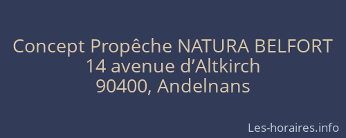 Concept Propêche NATURA BELFORT