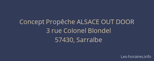Concept Prop&ecirc;che ALSACE OUT DOOR