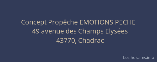 Concept Prop&ecirc;che EMOTIONS PECHE
