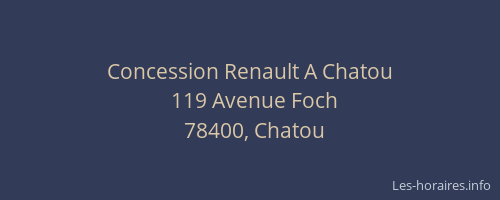 Concession Renault A Chatou