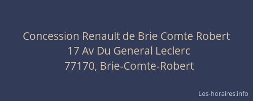 Concession Renault de Brie Comte Robert