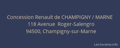 Concession Renault de CHAMPIGNY / MARNE