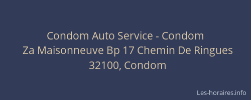 Condom Auto Service - Condom