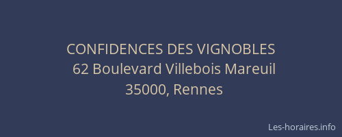 CONFIDENCES DES VIGNOBLES