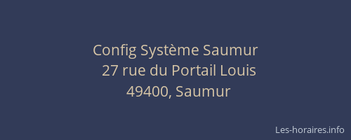 Config Système Saumur