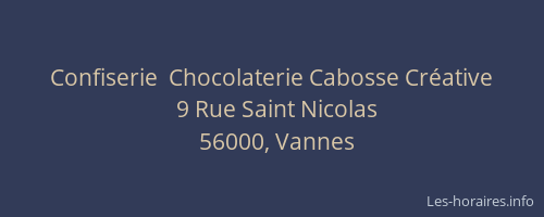 Confiserie  Chocolaterie Cabosse Créative