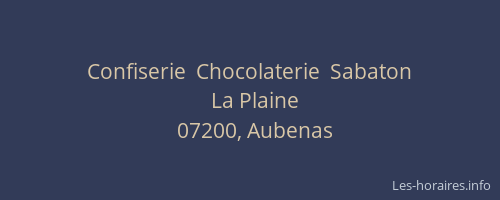 Confiserie  Chocolaterie  Sabaton
