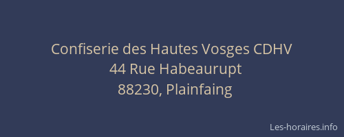Confiserie des Hautes Vosges CDHV