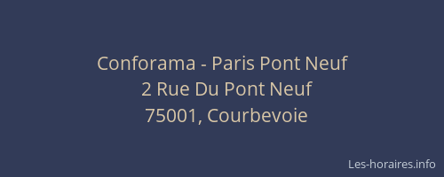 Conforama - Paris Pont Neuf