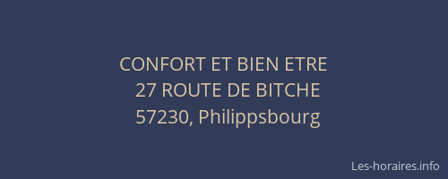 CONFORT ET BIEN ETRE