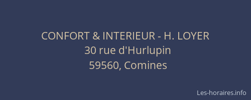 CONFORT & INTERIEUR - H. LOYER