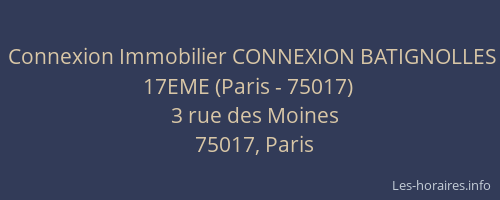 Connexion Immobilier CONNEXION BATIGNOLLES 17EME (Paris - 75017)