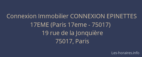 Connexion Immobilier CONNEXION EPINETTES 17EME (Paris 17eme - 75017)