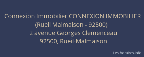 Connexion Immobilier CONNEXION IMMOBILIER (Rueil Malmaison - 92500)
