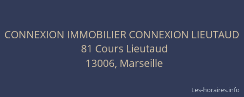 CONNEXION IMMOBILIER CONNEXION LIEUTAUD