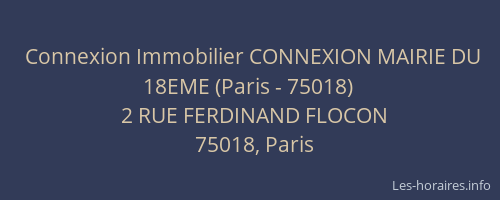 Connexion Immobilier CONNEXION MAIRIE DU 18EME (Paris - 75018)