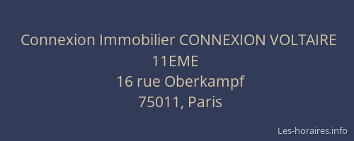 Connexion Immobilier CONNEXION VOLTAIRE 11EME
