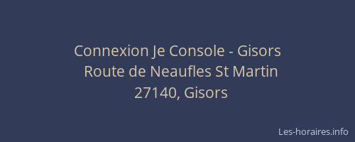 Connexion Je Console - Gisors