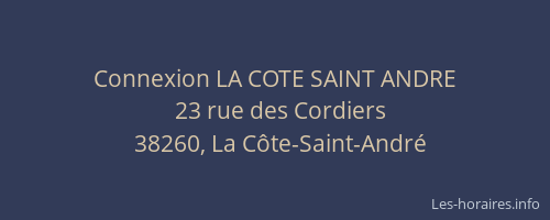 Connexion LA COTE SAINT ANDRE