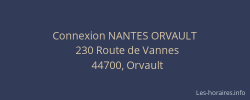 Connexion NANTES ORVAULT