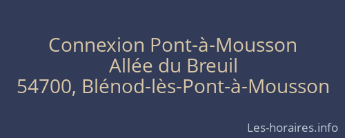Connexion Pont-à-Mousson