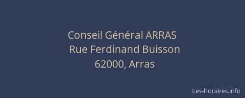 Conseil G&eacute;n&eacute;ral ARRAS