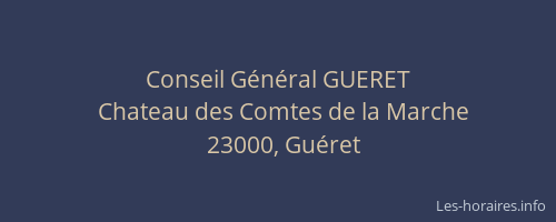 Conseil G&eacute;n&eacute;ral GUERET