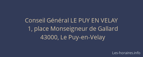 Conseil G&eacute;n&eacute;ral LE PUY EN VELAY