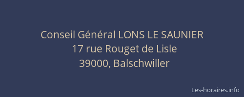Conseil G&eacute;n&eacute;ral LONS LE SAUNIER