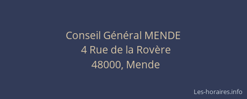 Conseil G&eacute;n&eacute;ral MENDE