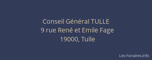 Conseil G&eacute;n&eacute;ral TULLE