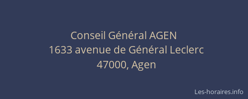 Conseil Général AGEN