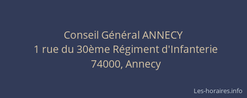 Conseil Général ANNECY