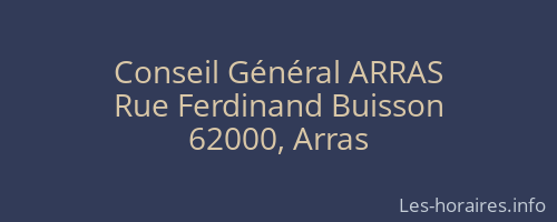 Conseil Général ARRAS