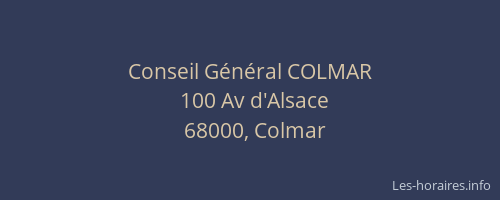 Conseil Général COLMAR