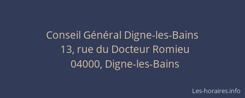 Conseil Général Digne-les-Bains