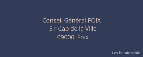Conseil Général FOIX