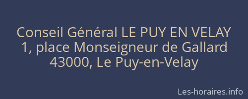 Conseil Général LE PUY EN VELAY
