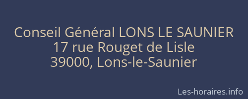 Conseil Général LONS LE SAUNIER