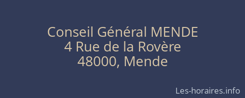 Conseil Général MENDE