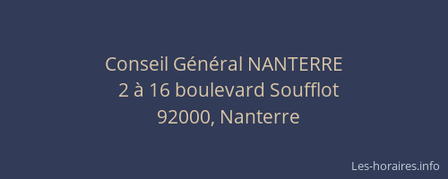 Conseil Général NANTERRE