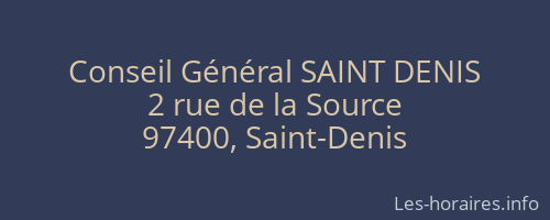 Conseil Général SAINT DENIS