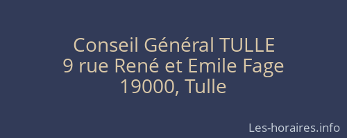 Conseil Général TULLE