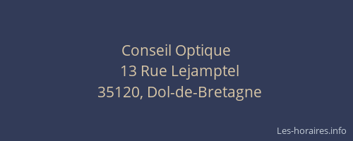 Conseil Optique
