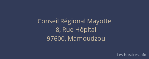 Conseil R&eacute;gional Mayotte